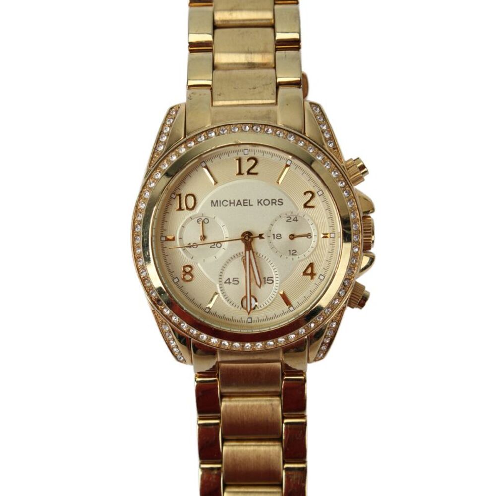 Michael Kors Womens Gold Tone Crystal Blair MK-5166 Quartz Watch 39mm